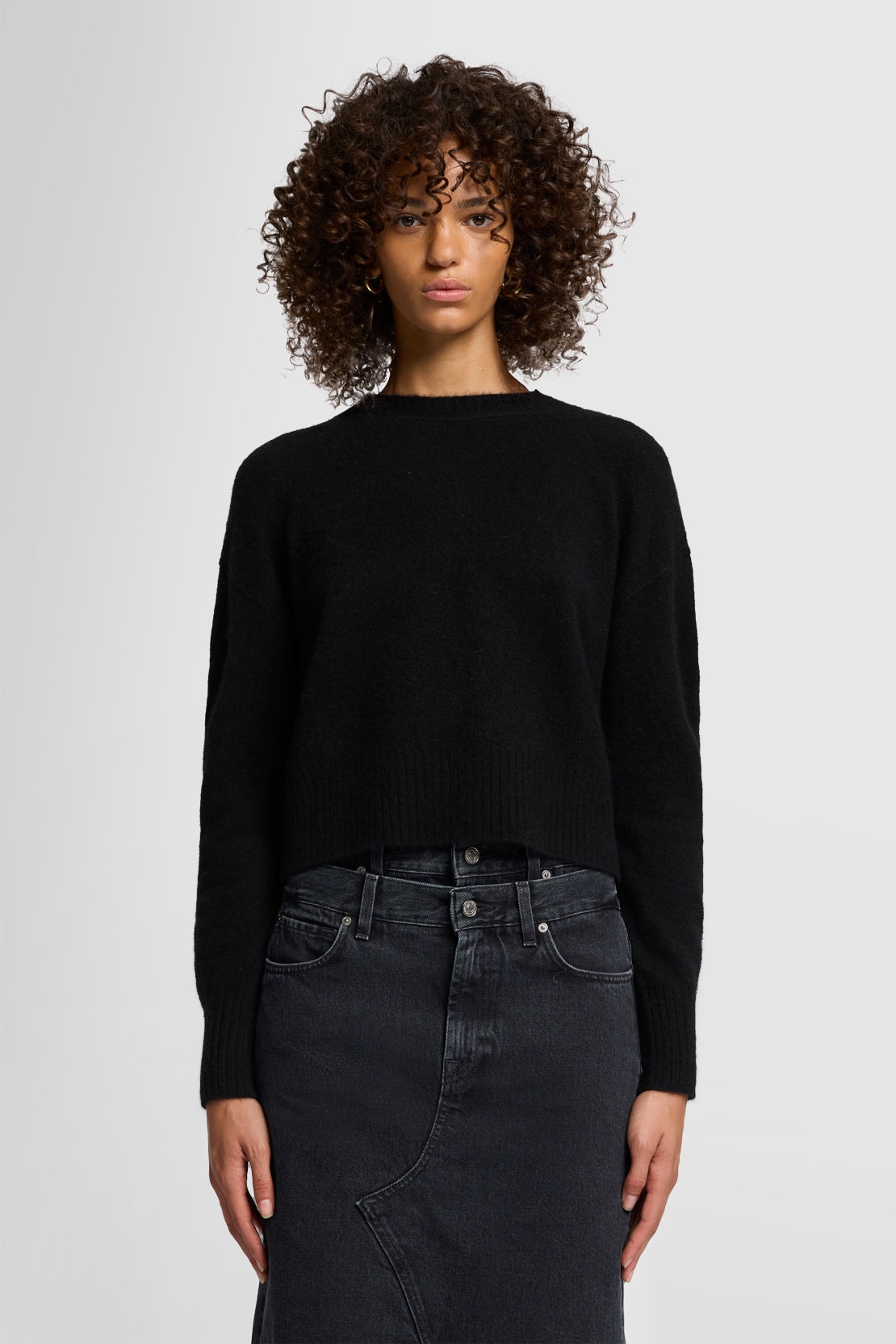 Rundhalspullover aus Kaschmir schwarz 7 For All Mankind